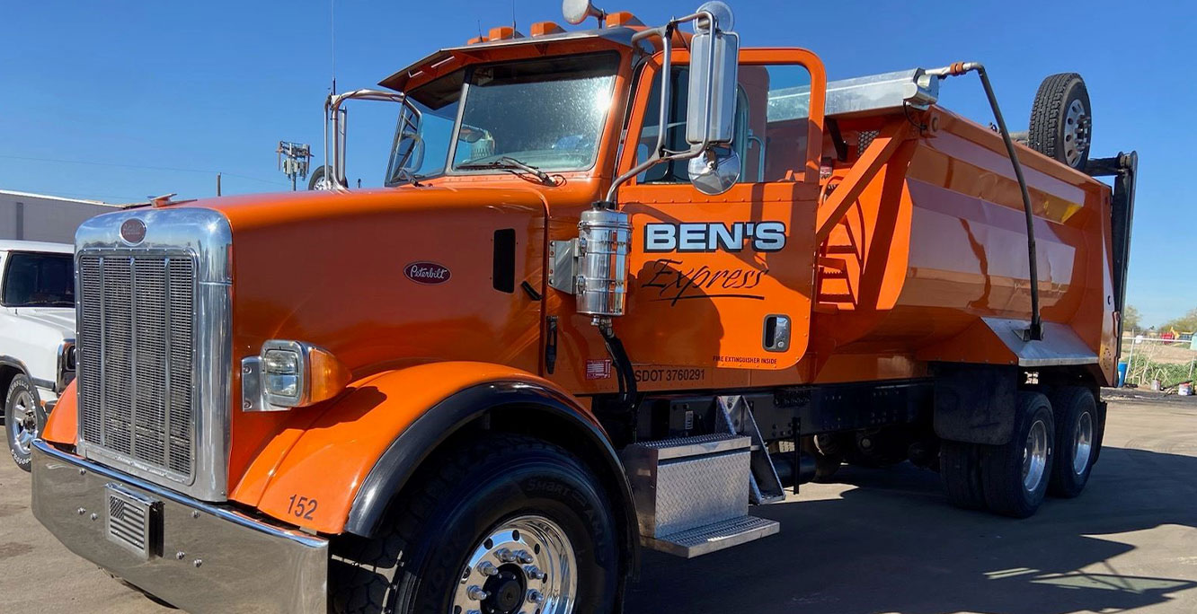 close-up of Ben's Hauling truck