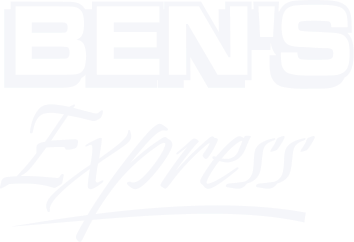 ben's express logo in white